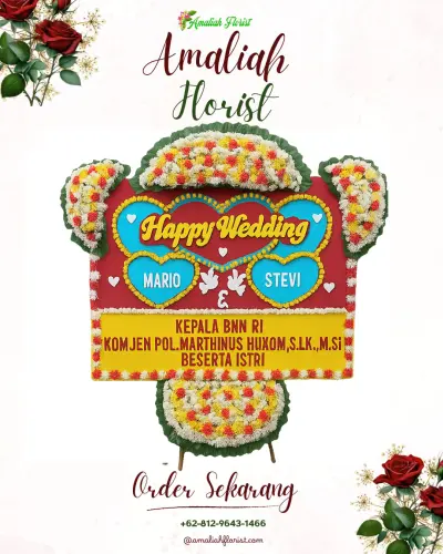 Karangan Papan Bunga Pernikahan di Muncul